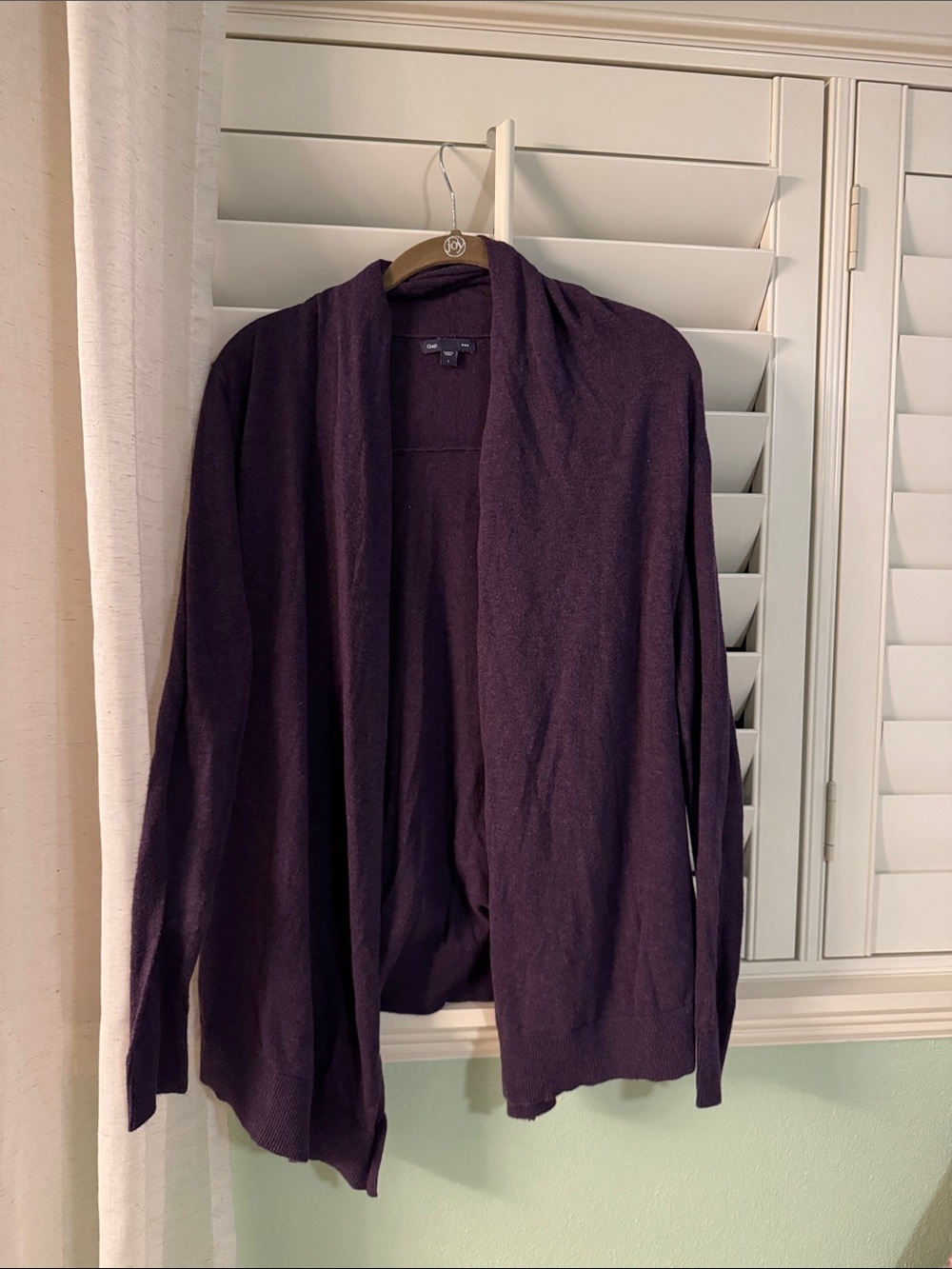 GAP Dark Purple Open-Front Cardigan Sweater